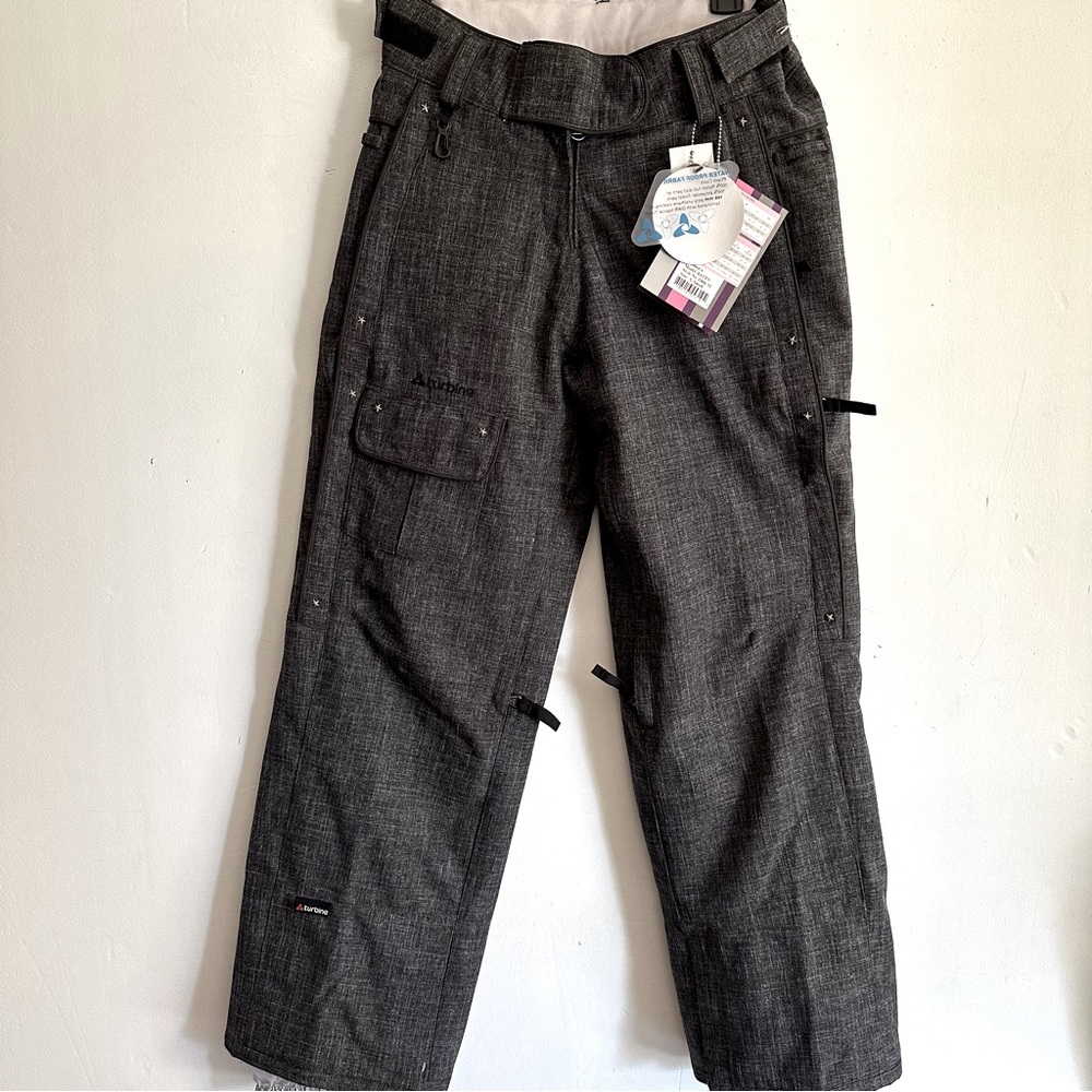 Turbine Boardwear Raven Waterproof Snow Ski Pants Black Denim